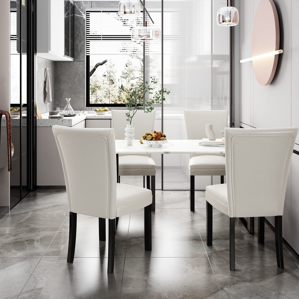 Faux Leather Upholstered Dining Chairs Set of 2 F56371