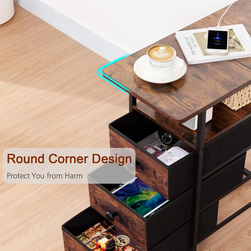 Narrow Side Table with Charging Station F325880