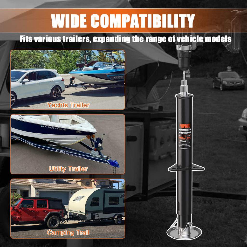 5000lbs A-Frame Trailer Jack 30" Lift Adjustable Drop Leg M90738