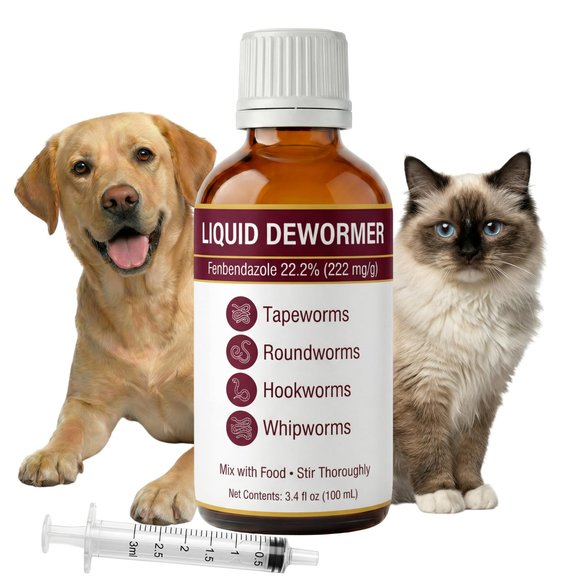 Liquid Dewormer, Fenbendazole 22.2%, 3.4 fl oz L91059