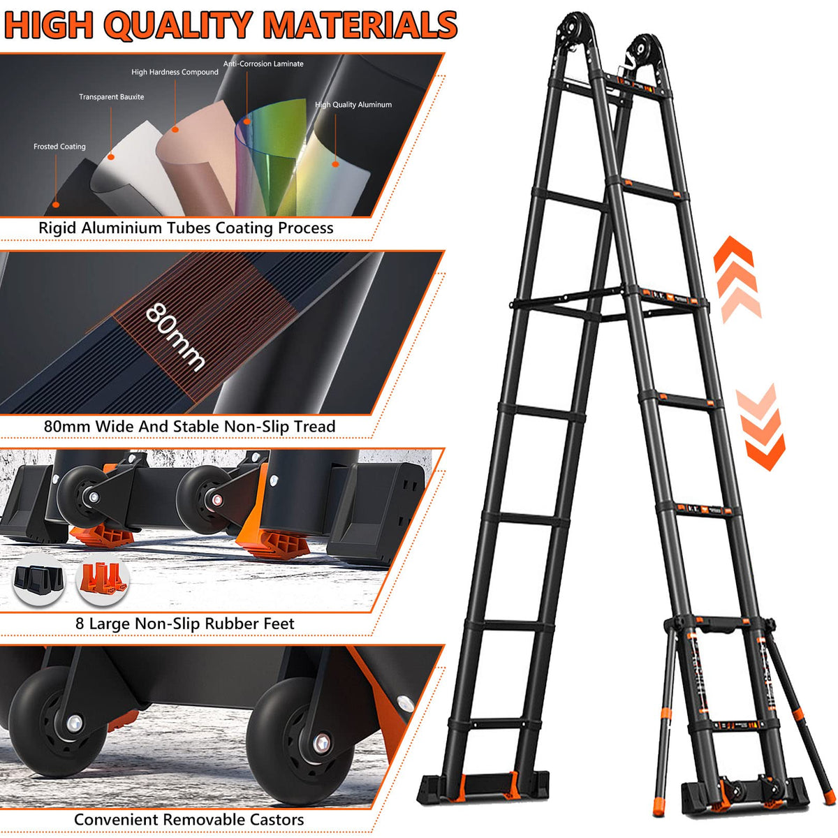 Aluminum Telescoping Ladder 330lbs G5545