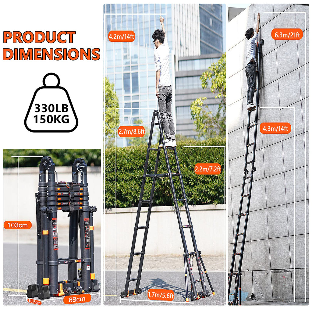 Aluminum Telescoping Ladder 330lbs G5545