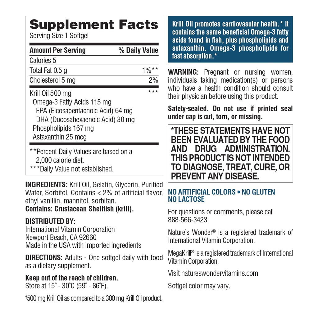 Krill Oil 500mg EPA & DHA 120 Softgels P55328