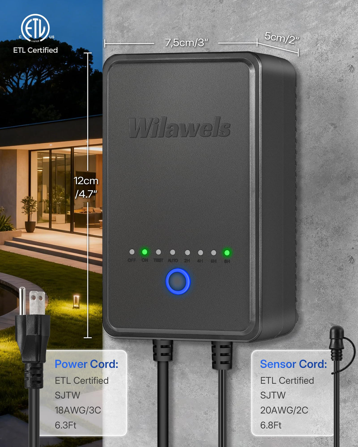 150W Low Voltage Landscape Transformer with Timer and Photocell Sensor O927
