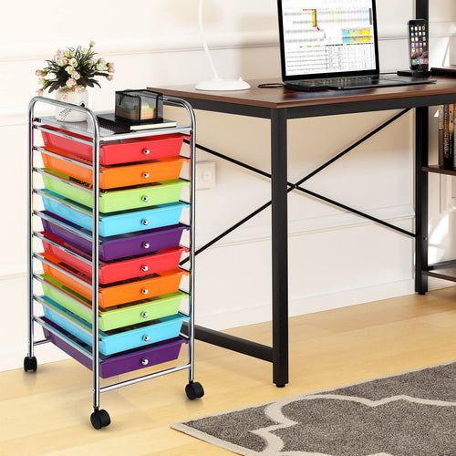 10 Drawer Rolling Storage Cart C708007