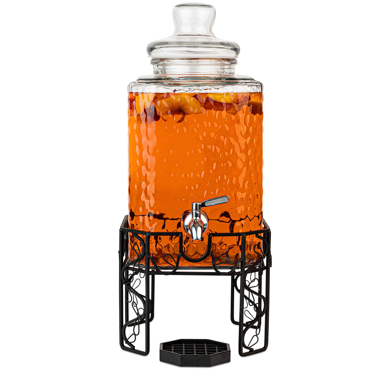 2.5 Gallon Glass Beverage Dispenser with Stainless Steel Spigot F72115