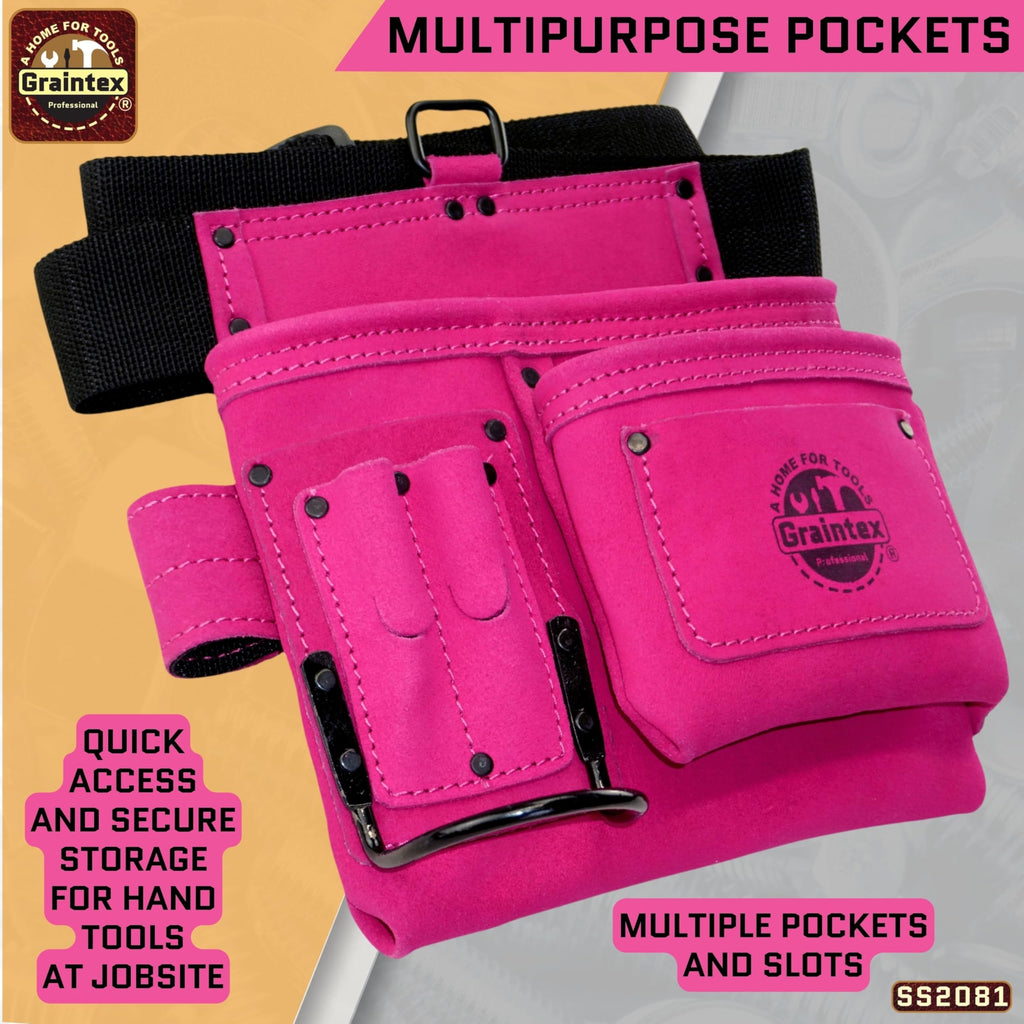 5 Pocket Suede Leather Tool Belt Y871586