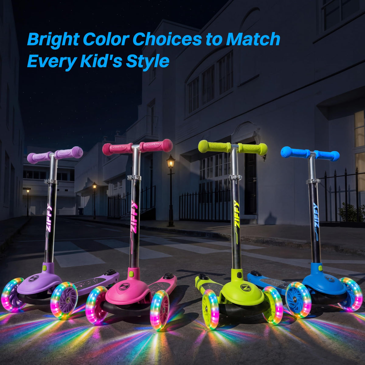 Multicolor 3 Wheel Scooter with LED Light-Up Wheels H275715