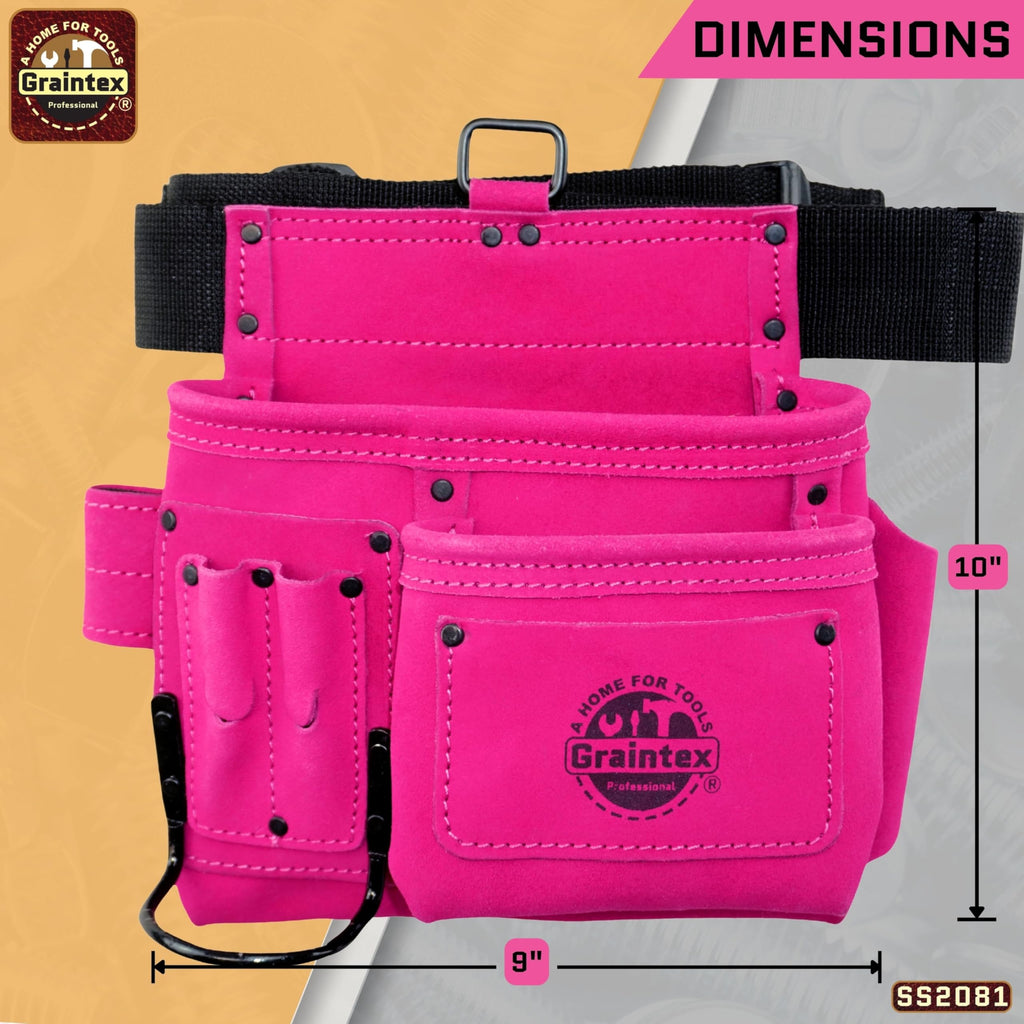 5 Pocket Suede Leather Tool Belt Y871586