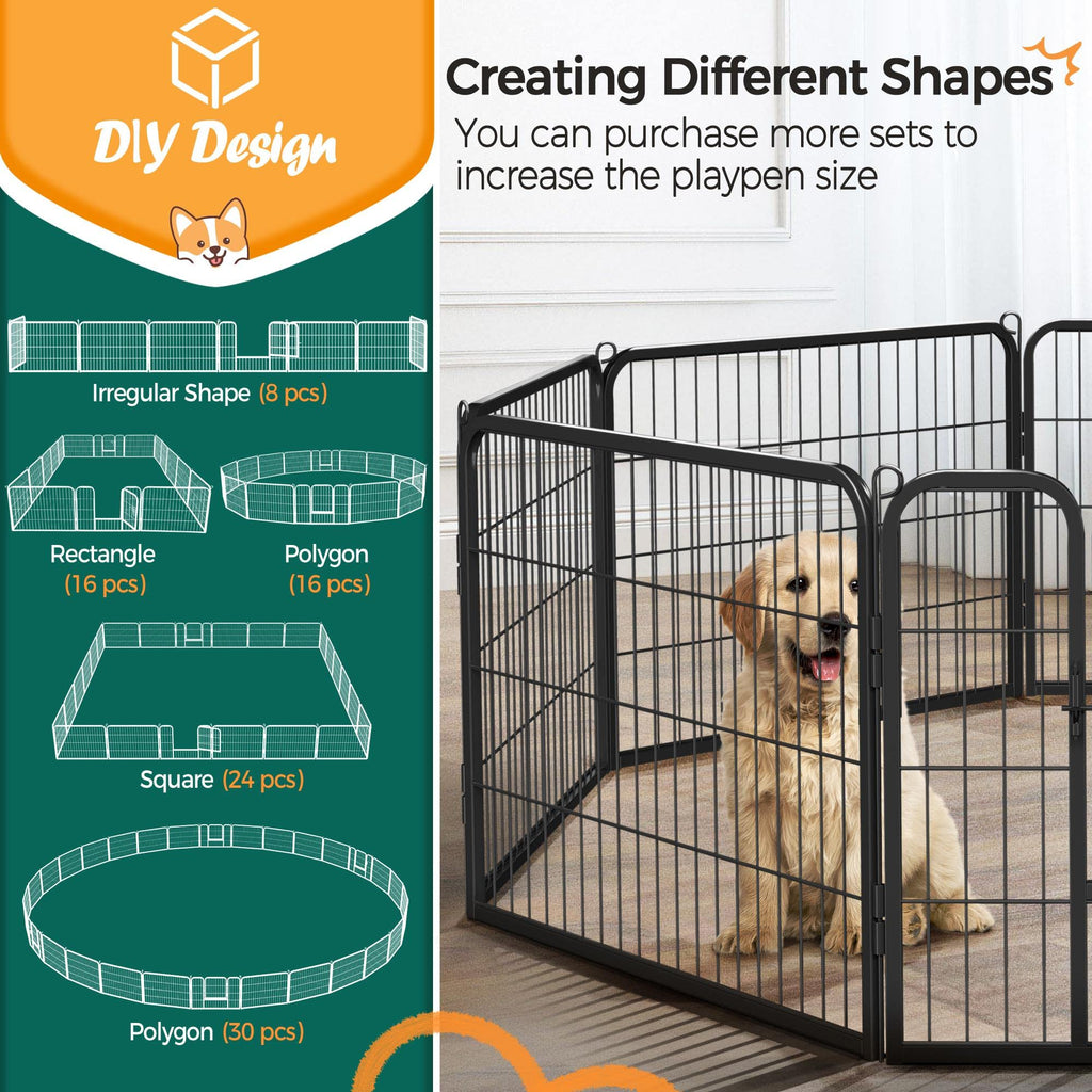 24" H 16-Panel Extra Wide Dog Playpen with Door R354