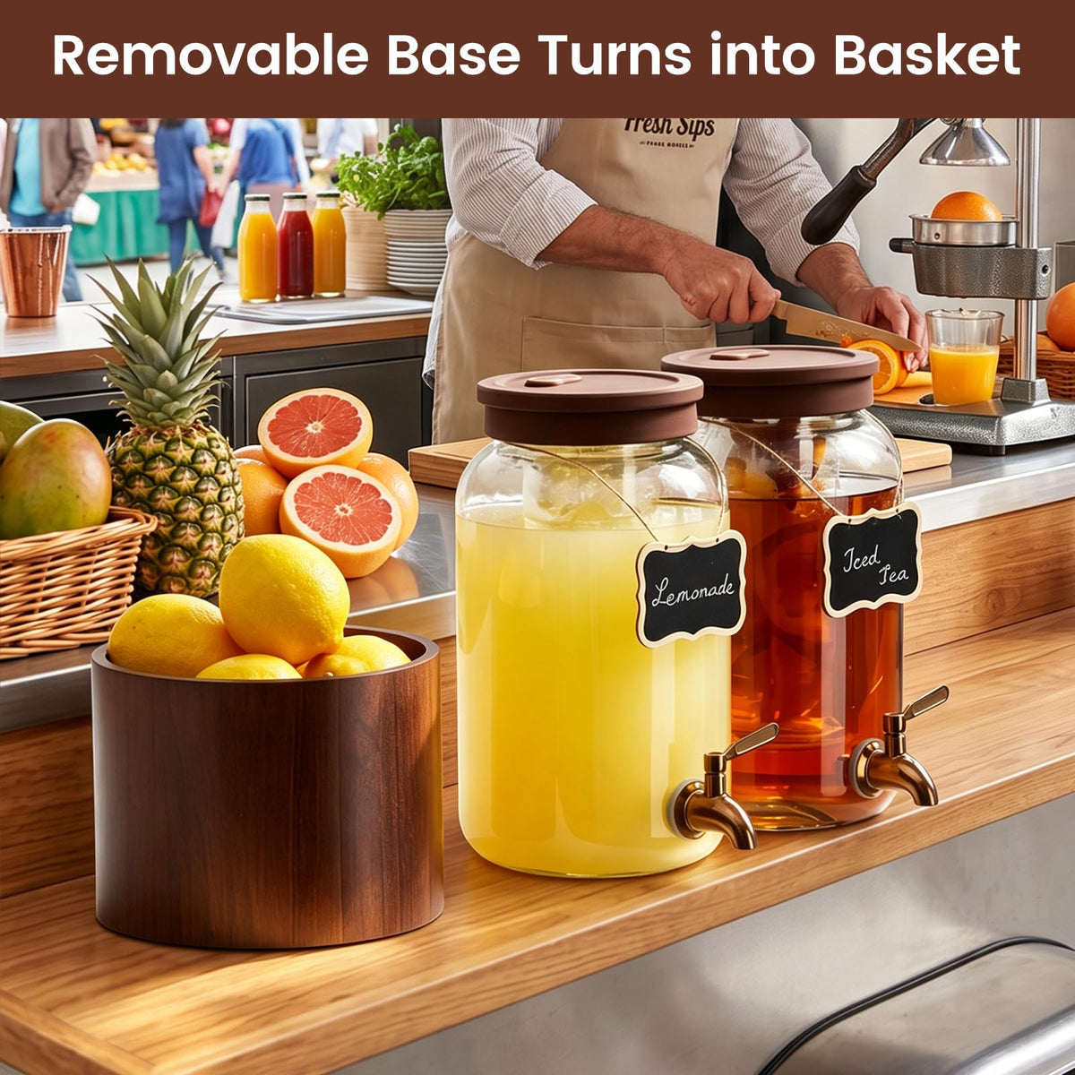 1 Gallon Glass Drink Dispenser M18662