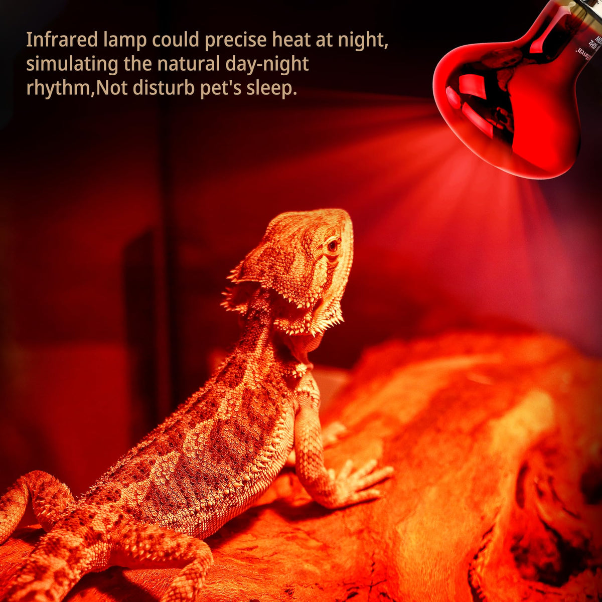 2-in-1 Deep Dome Reptile Light Fixture Kit with 100W UVA Basking Bulb & 100W Infrared Heat Lamp H467543