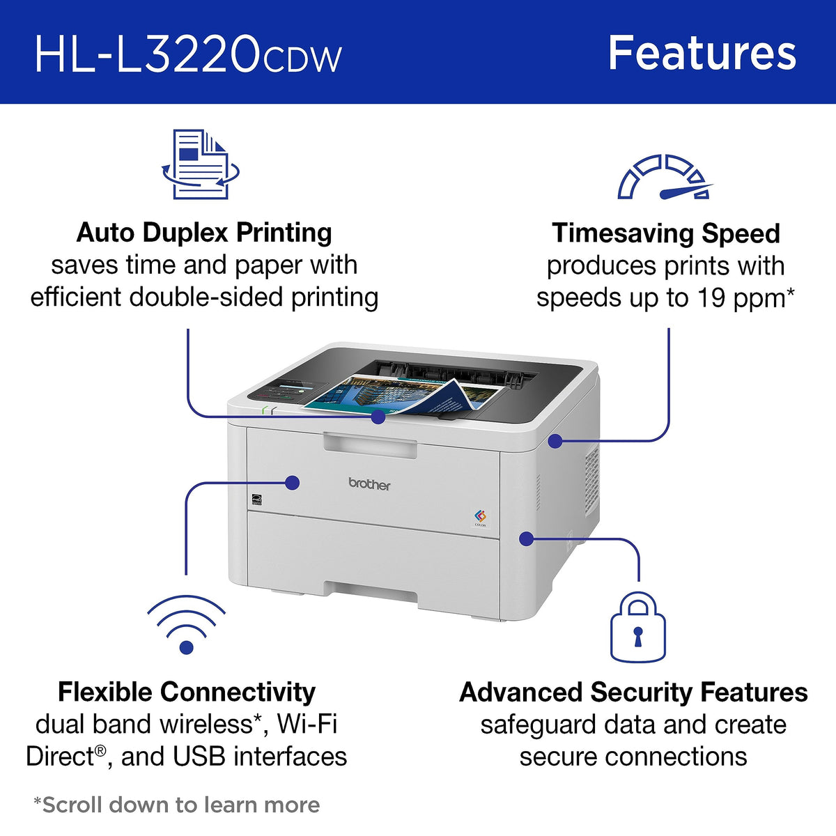 Color Laser Printer with Wireless Printing, Duplex, 250-Sheet Paper Tray C9596