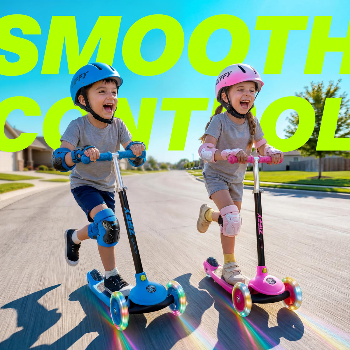 Multicolor 3 Wheel Scooter with LED Light-Up Wheels H275715