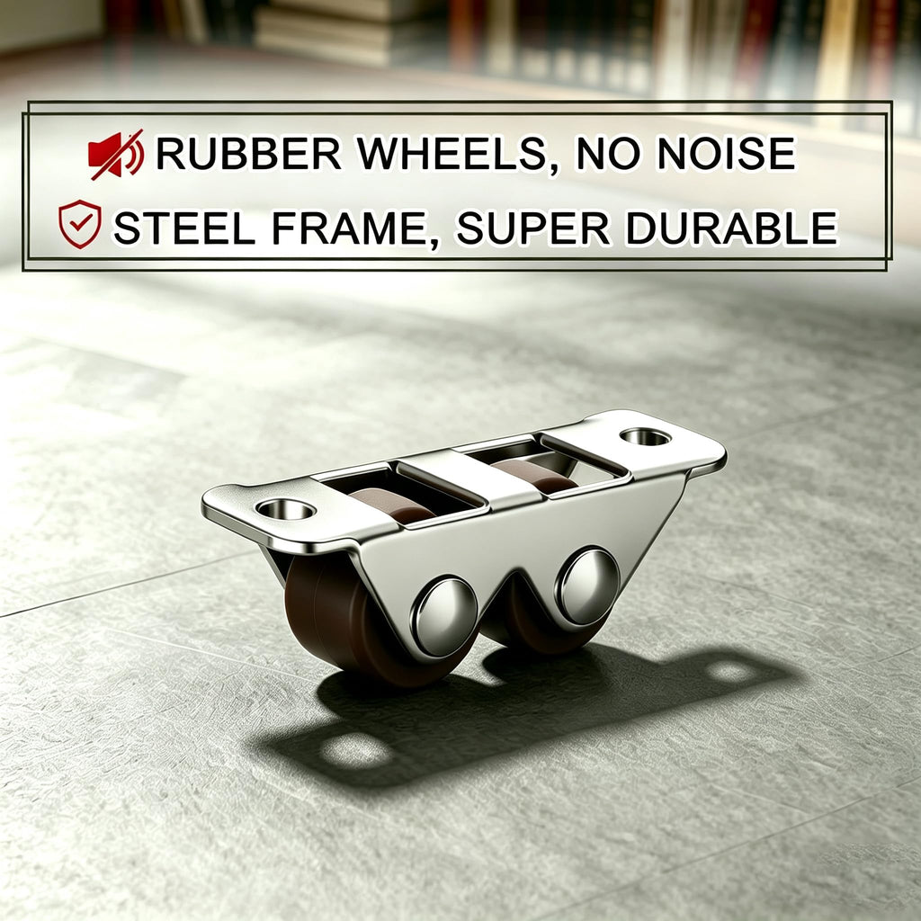 0.5" Dual-Wheel Mini Caster Wheels, 8-Pack D146