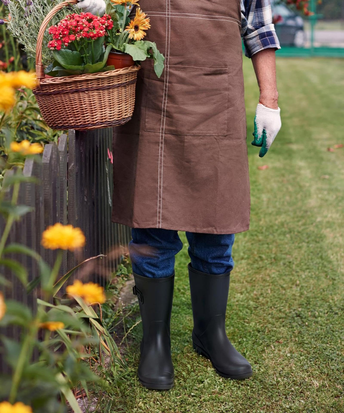 Mid Calf Waterproof Rain Boots with Buckle O9115
