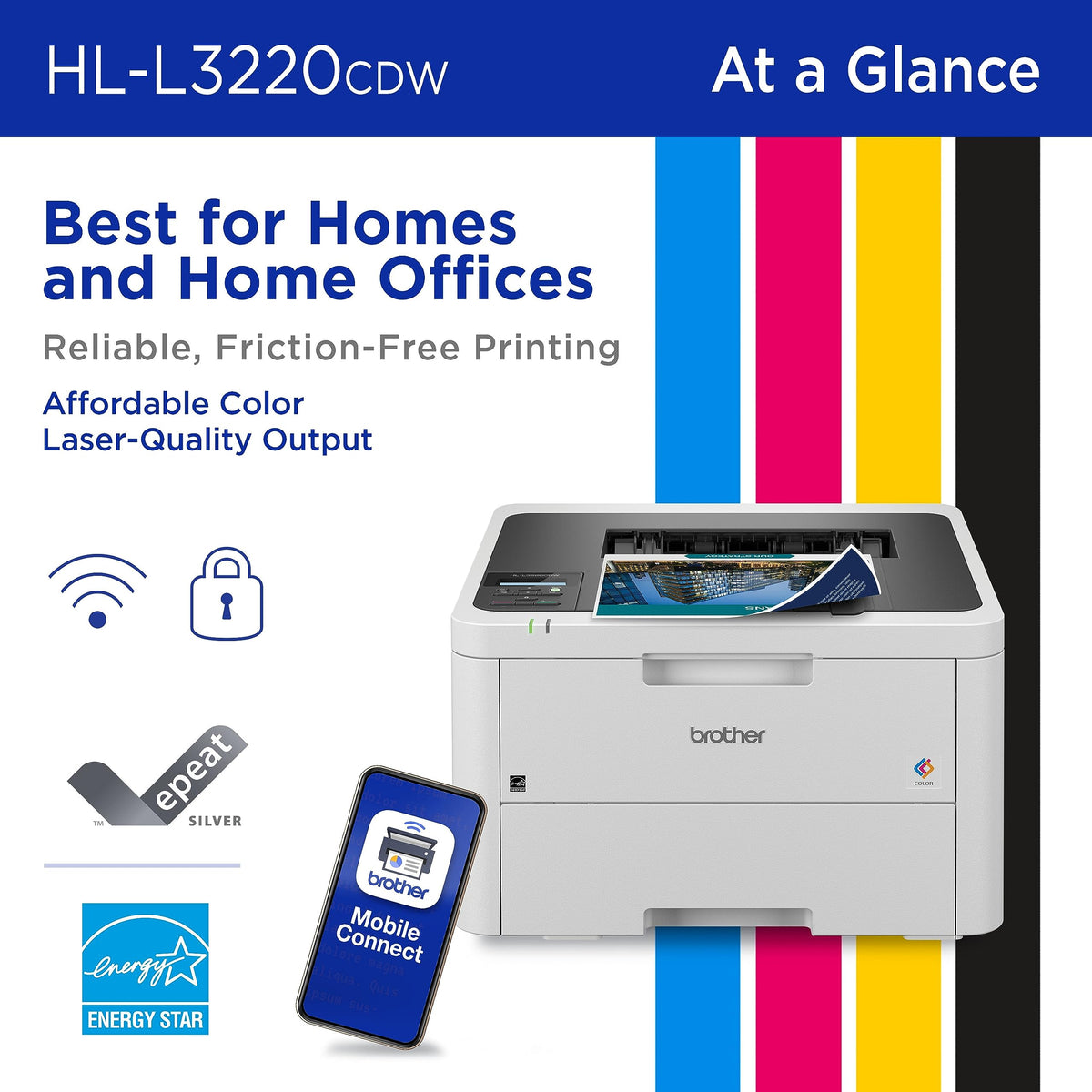 Color Laser Printer with Wireless Printing, Duplex, 250-Sheet Paper Tray C9596