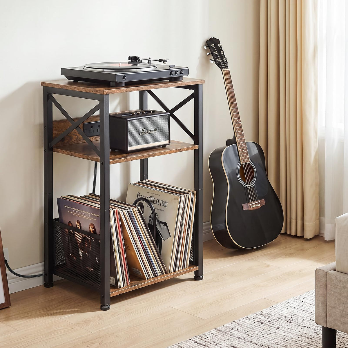 Record Player Stand with Charging Station N748446