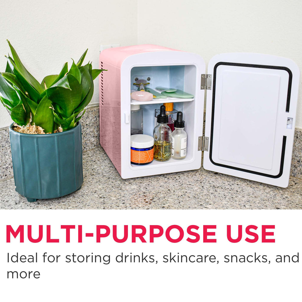 Mini Portable Compact Personal Fridge, 4 Liter Capacity, Pink G79060