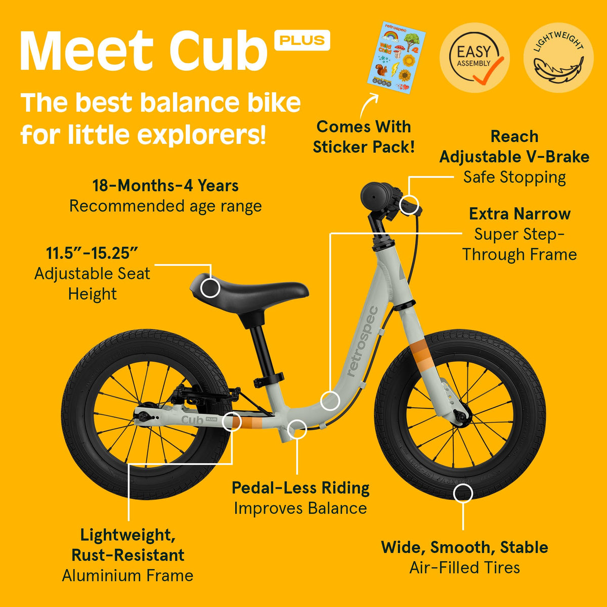 Toddler Balance Bike with Adjustable V-Brake J825