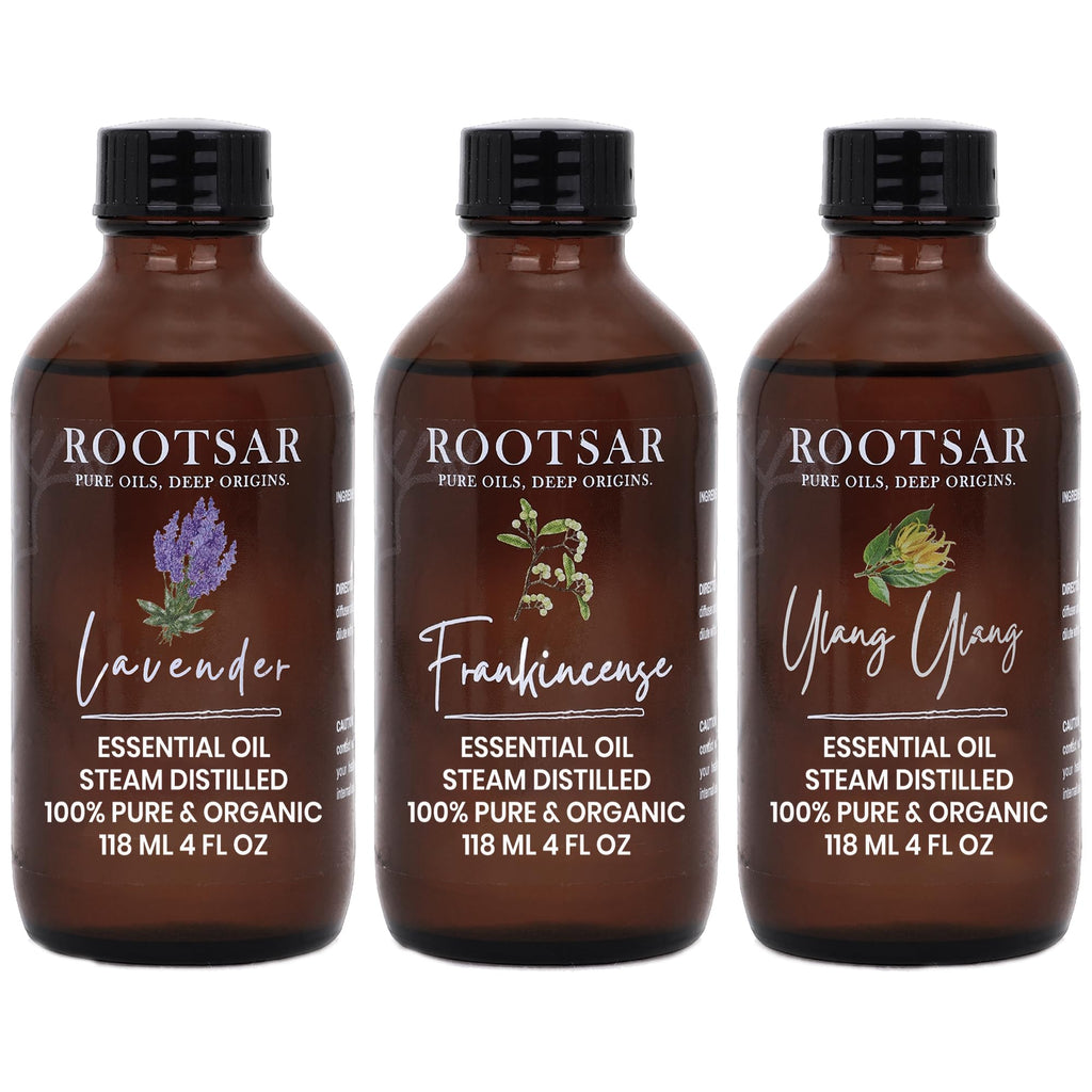 3 Pack Lavender Ylang Ylang Frankincense Essential Oils 4 Fl Oz N985