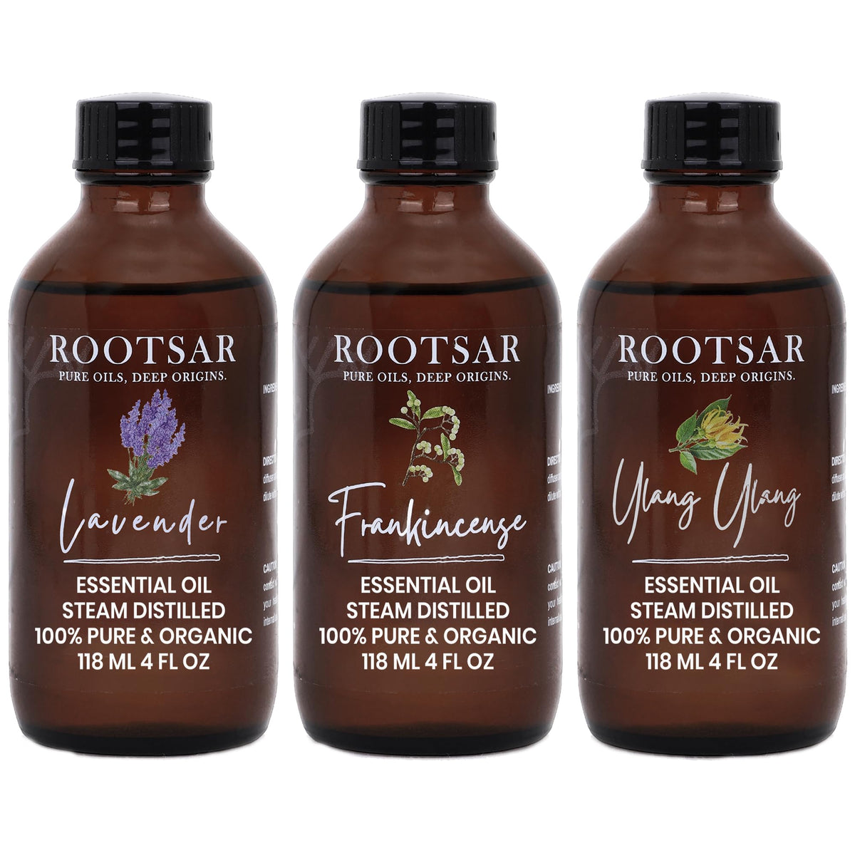3 Pack Lavender Ylang Ylang Frankincense Essential Oils 4 Fl Oz N985