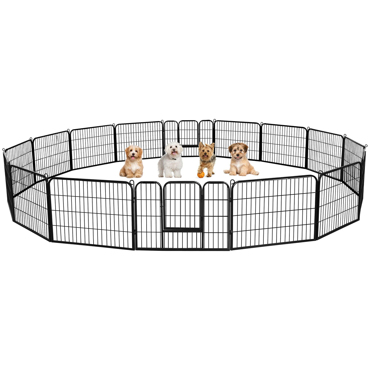 24" H 16-Panel Extra Wide Dog Playpen with Door R354