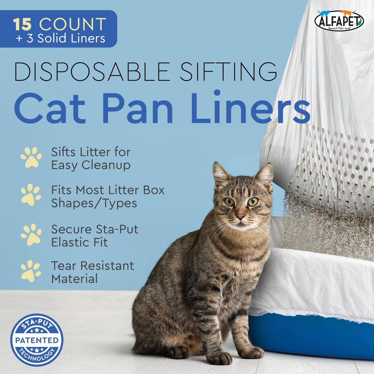Jumbo 15 Count Pack of 5 Cat Litter Box Liners L738