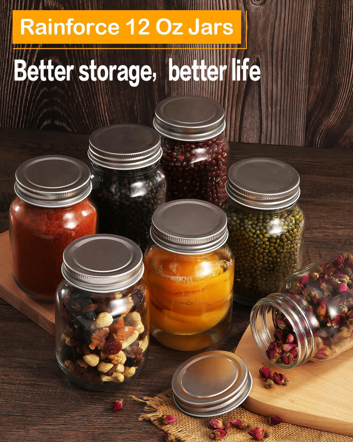 12 oz Glass Canning Jars 6 Pack S861670