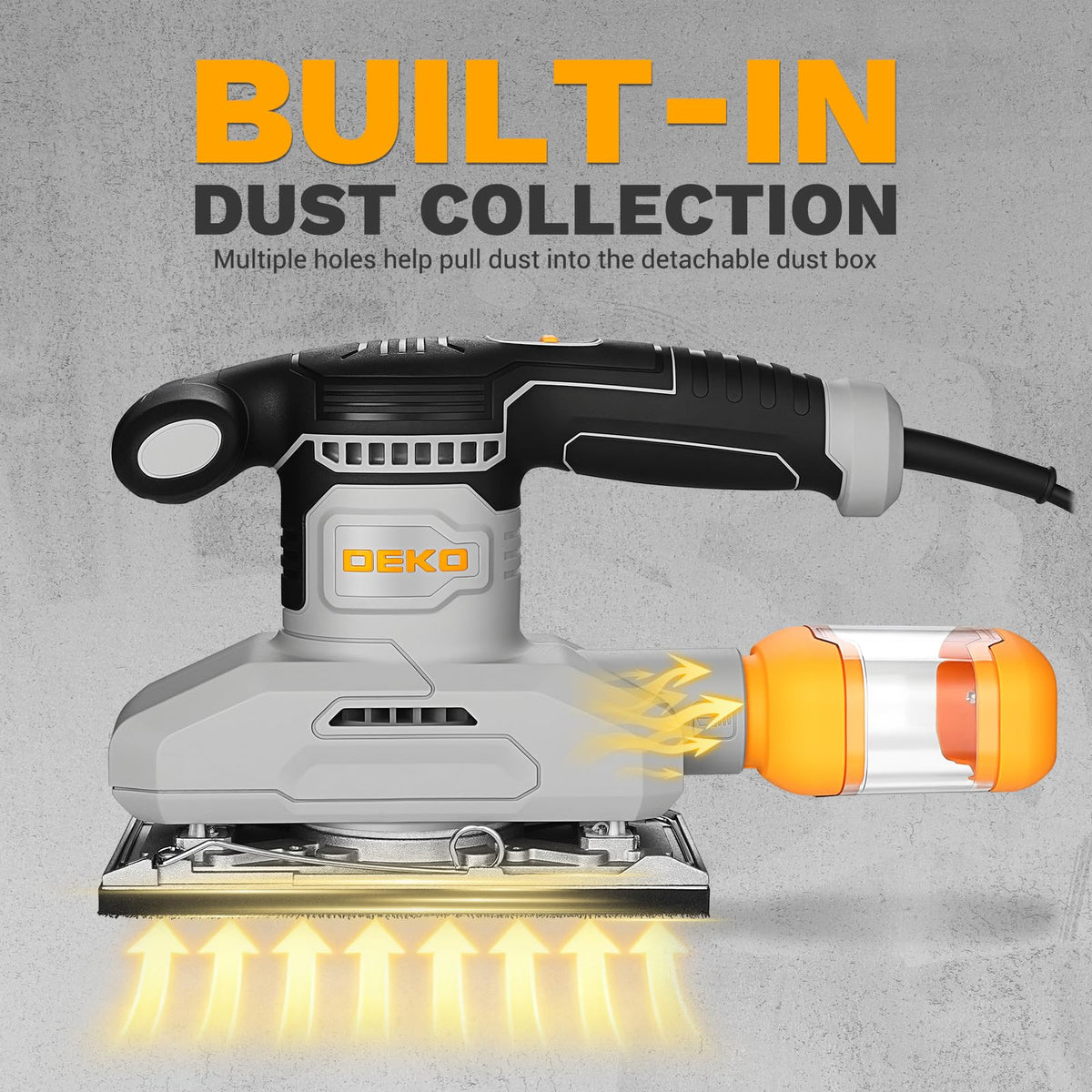 1/3 Sheet Palm Sander with 15 pcs Sandpaper and Dust Box U6462