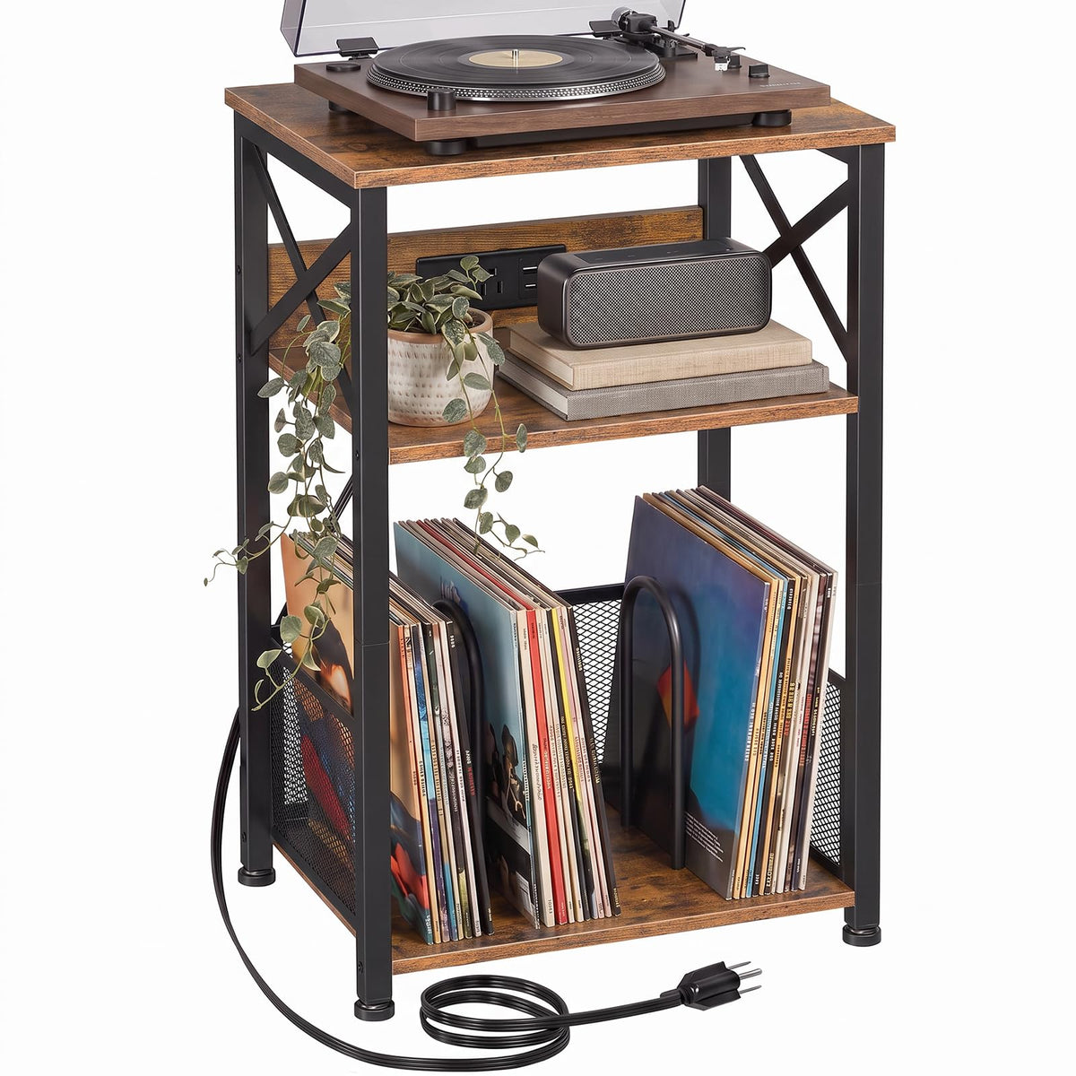 Record Player Stand with Charging Station N748446