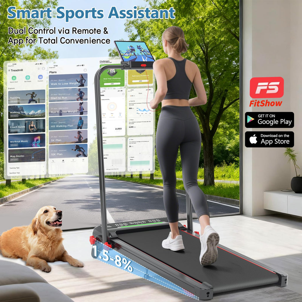 Foldable Treadmill with Incline and Handle Bar G7765