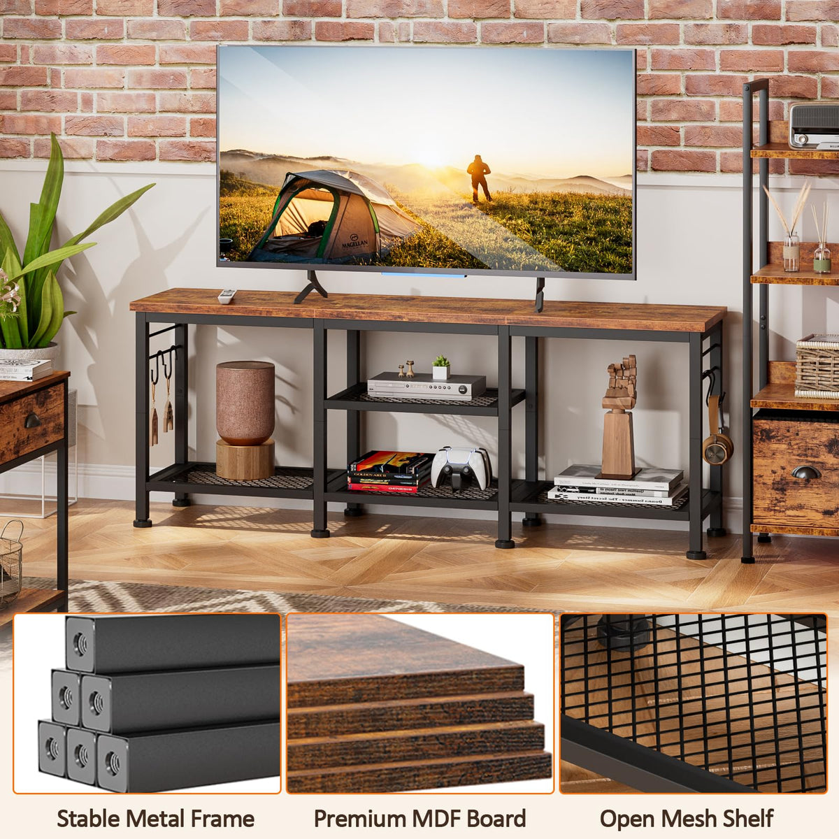 TV Stand with Open Shelves O9697