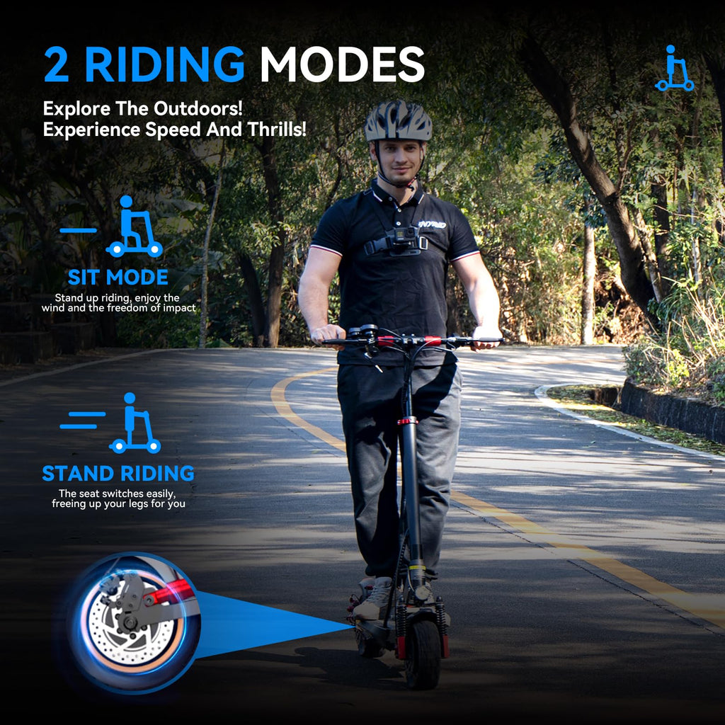 Electric Scooter with Seat 10 inch Off Road Foldable D962954