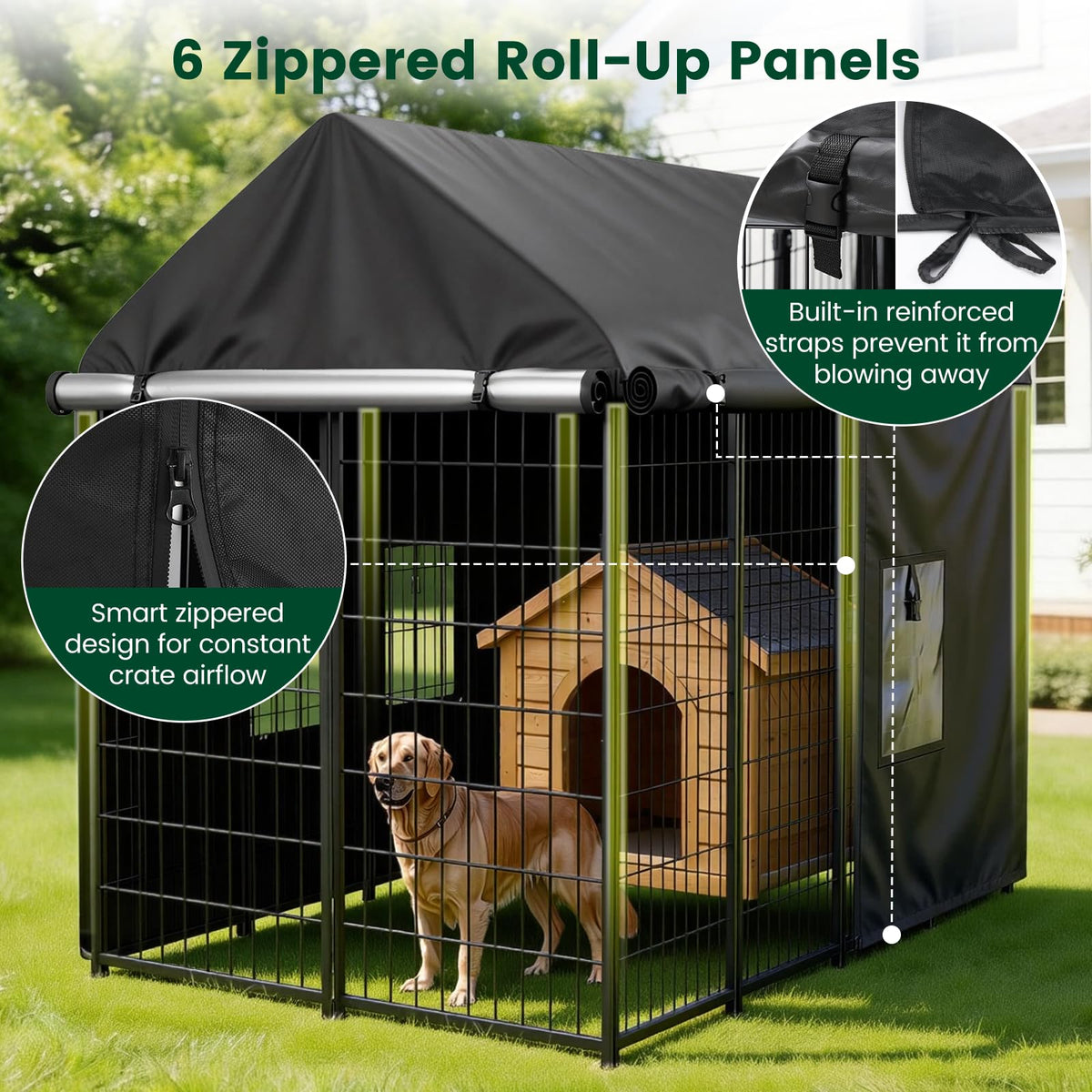 8x4x6ft Waterproof Dog Kennel Cover X476