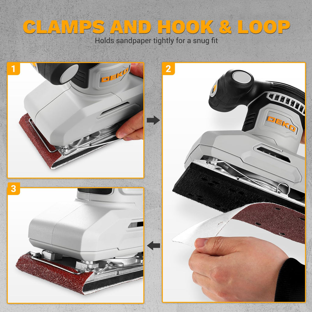 1/3 Sheet Palm Sander with 15 pcs Sandpaper and Dust Box U6462