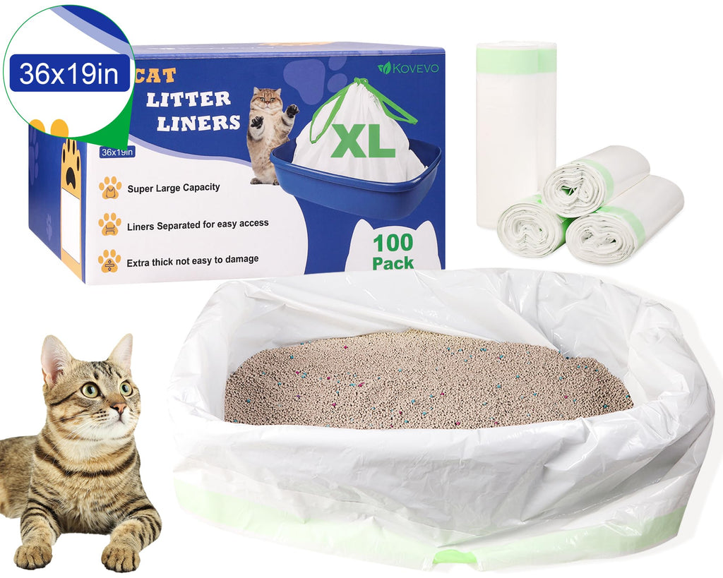 100 PCS Jumbo Cat Litter Box Liners 36"x19" M77262