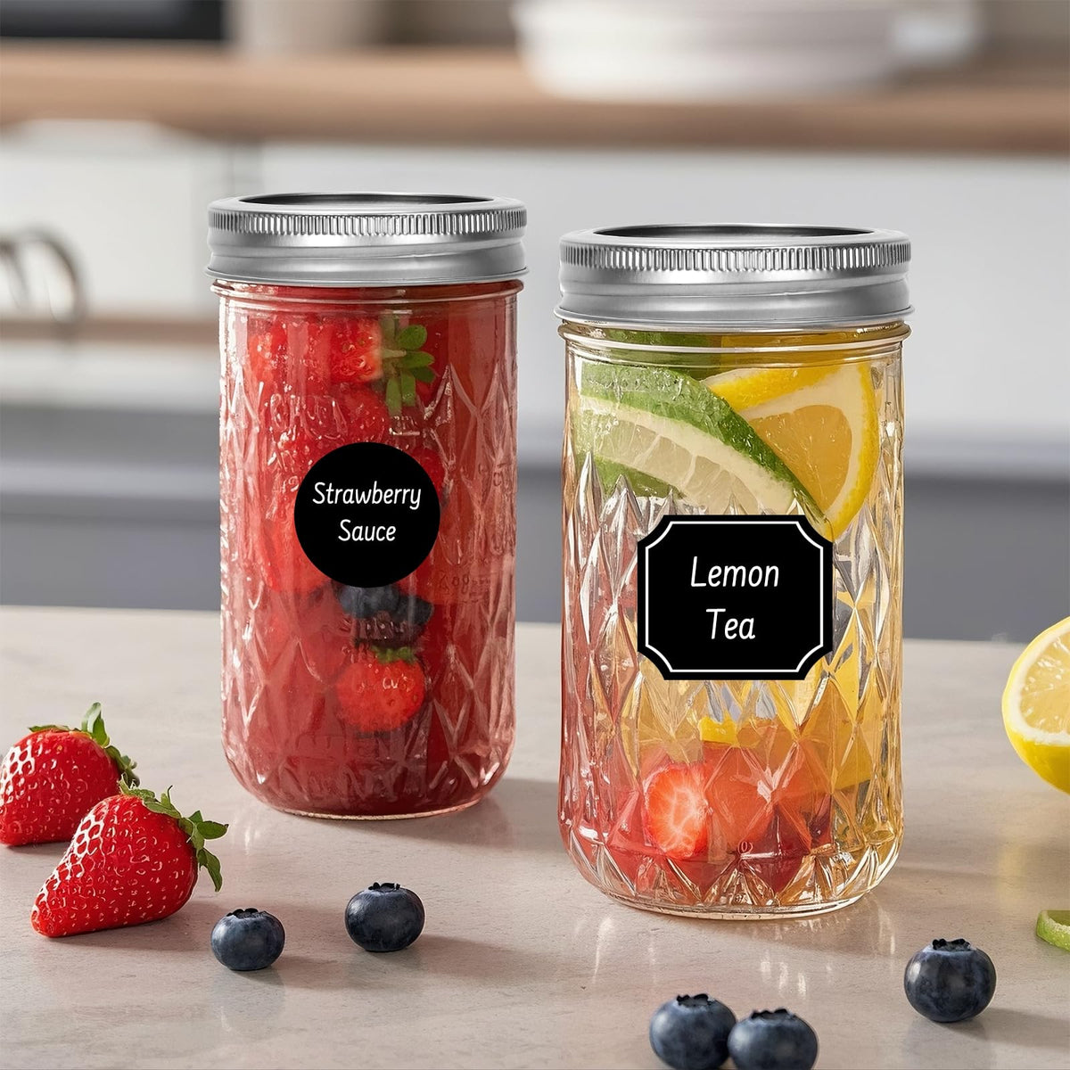 12 oz Regular Mouth Glass Mason Jar 15 Pack D226746
