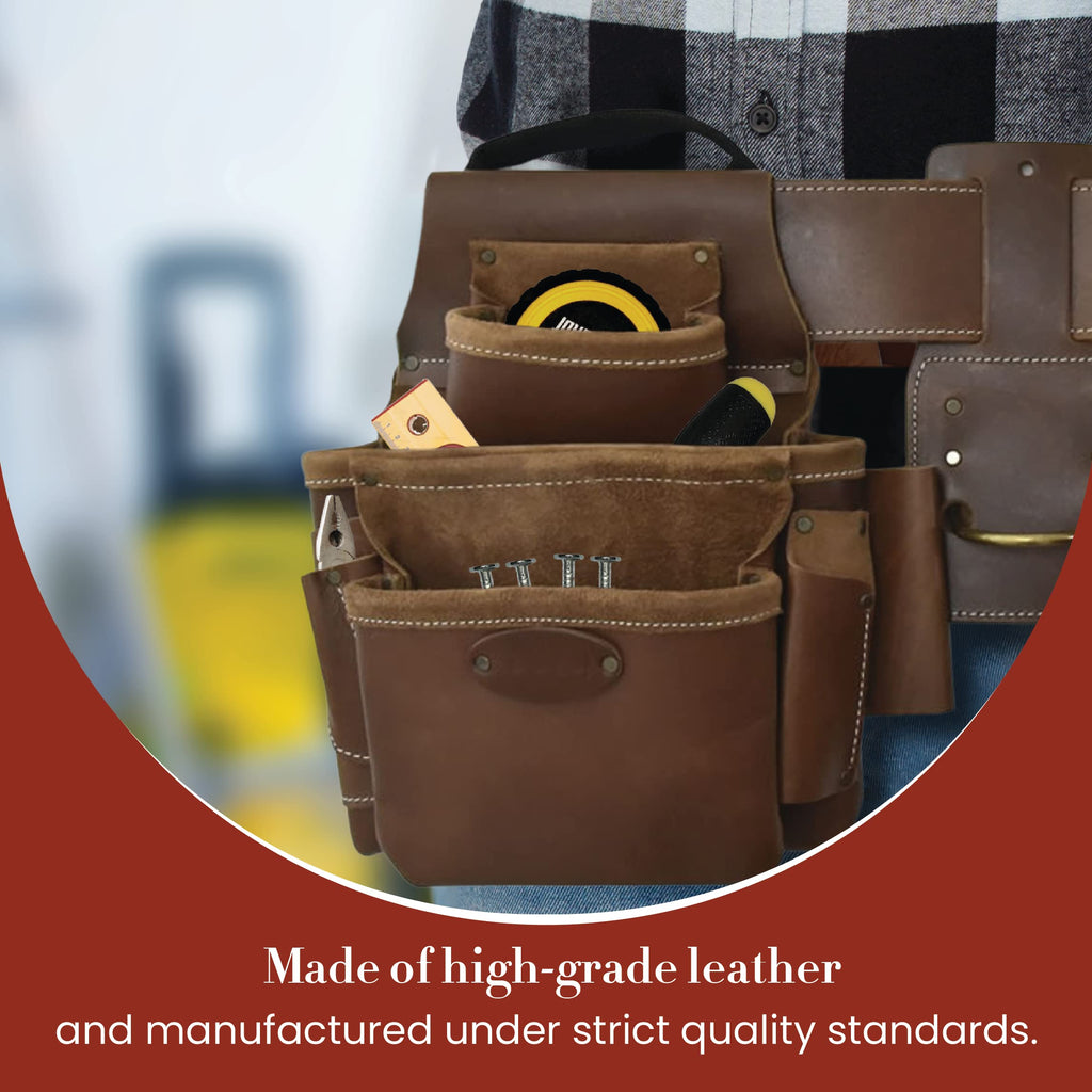 Leather 4 Piece Tool Belt Set with 17 Pockets B798263