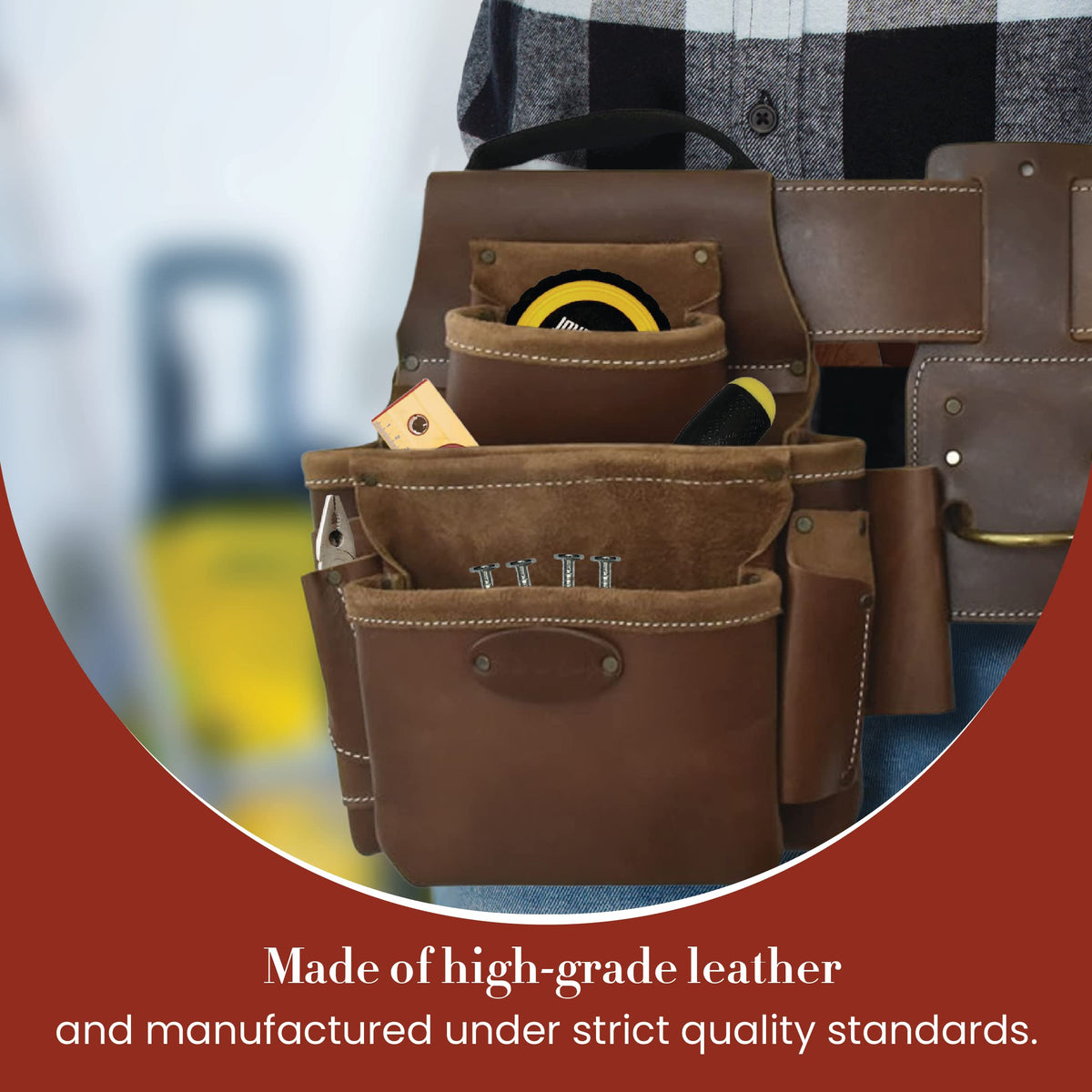 Leather 4 Piece Tool Belt Set with 17 Pockets B798263