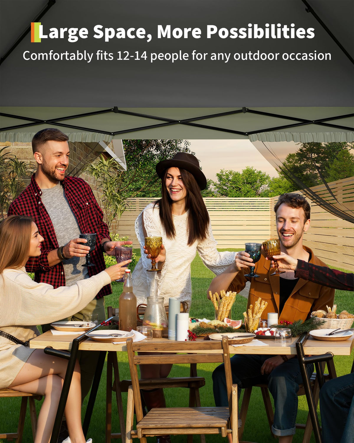 13x13FT Pop Up Gazebo with Mosquito Netting, Grey A858