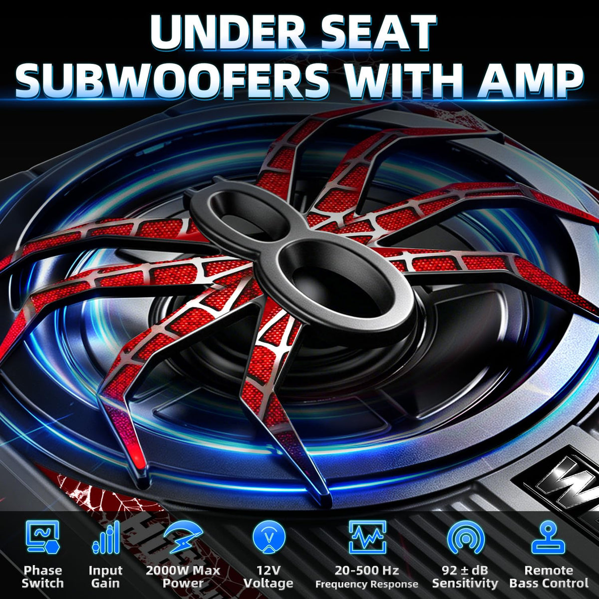 2000W 10" Under Seat Subwoofer with Amp M994