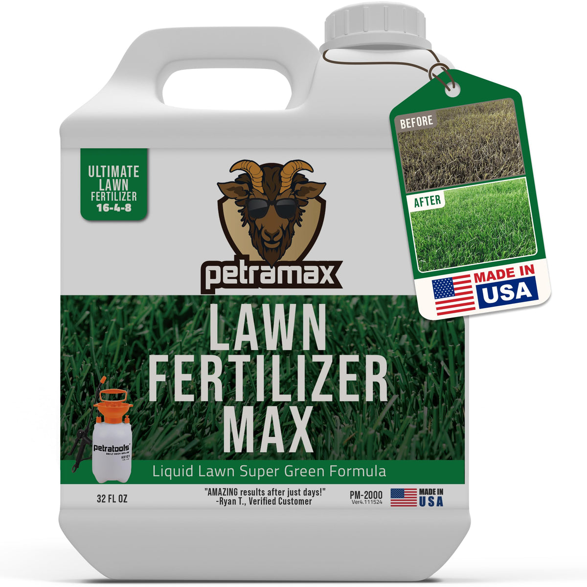 Liquid Lawn Fertilizer Concentrate 16-4-8 32 oz J93057