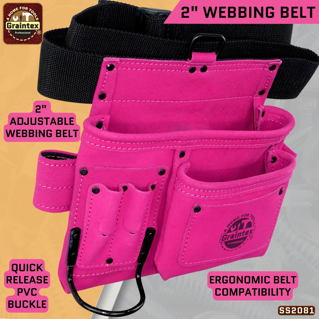 5 Pocket Suede Leather Tool Belt Y871586