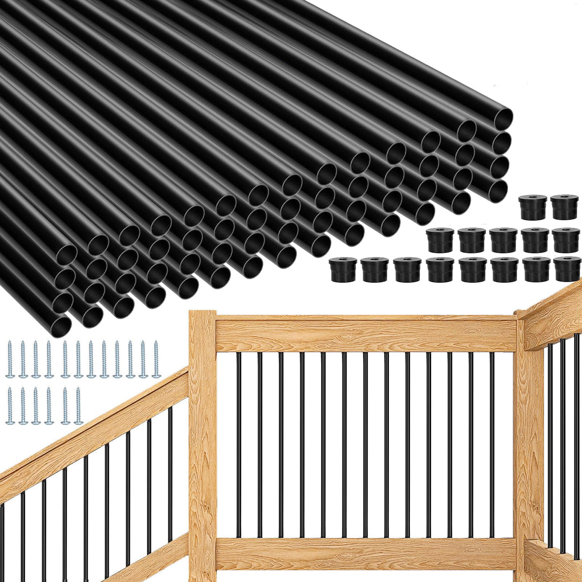 101 Pack 36" Round Black Aluminum Deck Balusters C7779