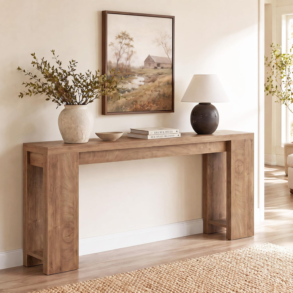 70.9-Inch Light Brown Console Table P155