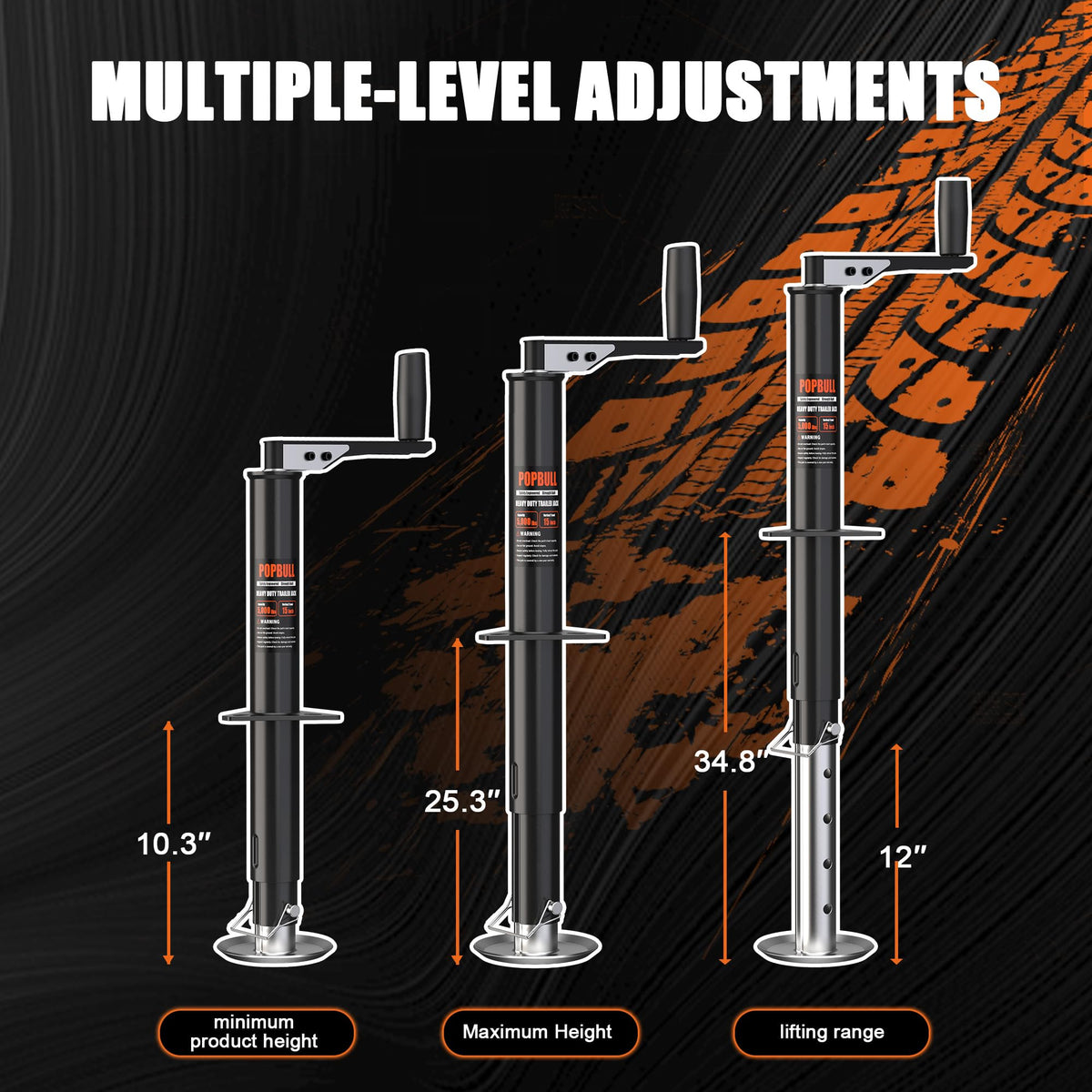 5000lbs A-Frame Trailer Jack 30" Lift Adjustable Drop Leg M90738