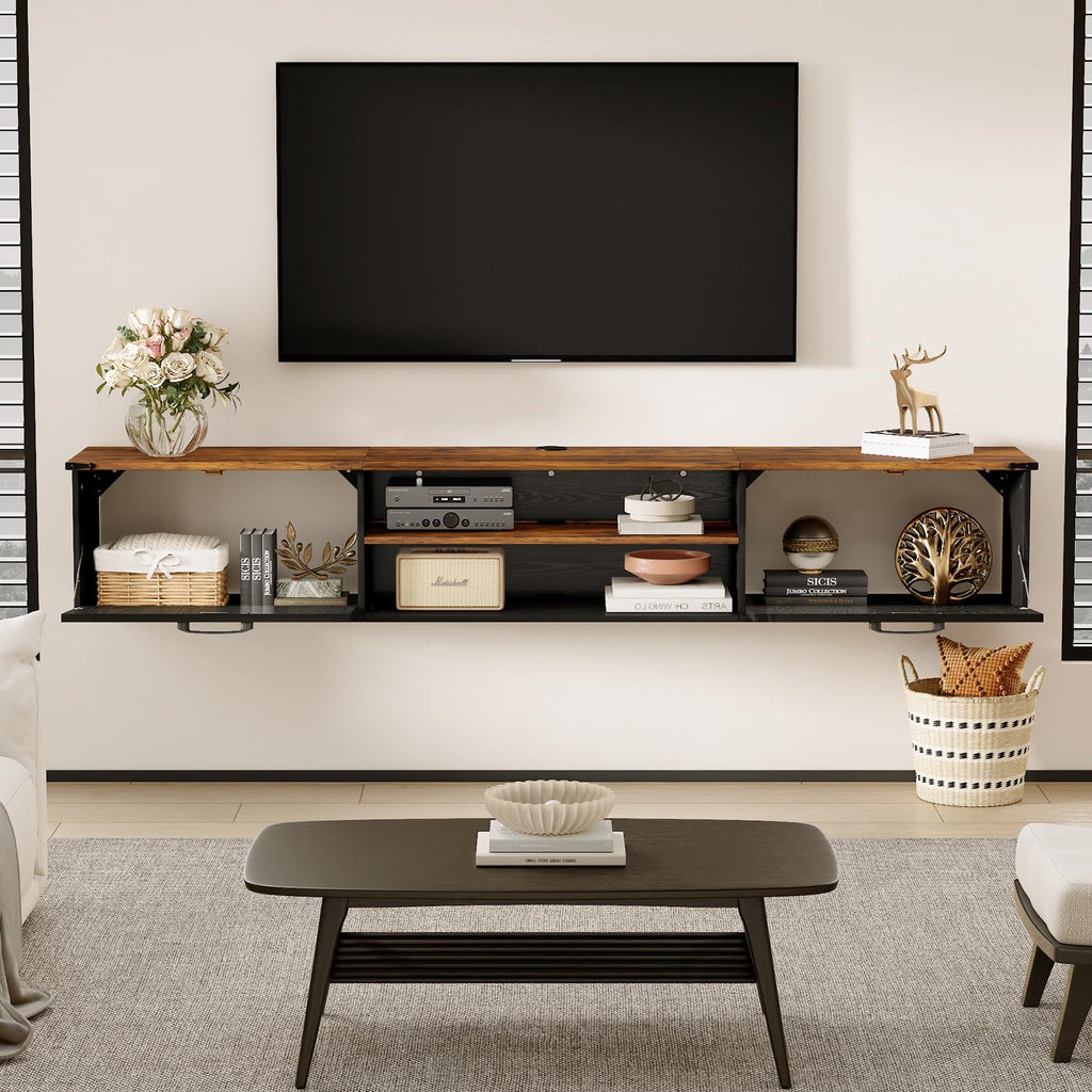 70" Black Floating TV Stand P65733