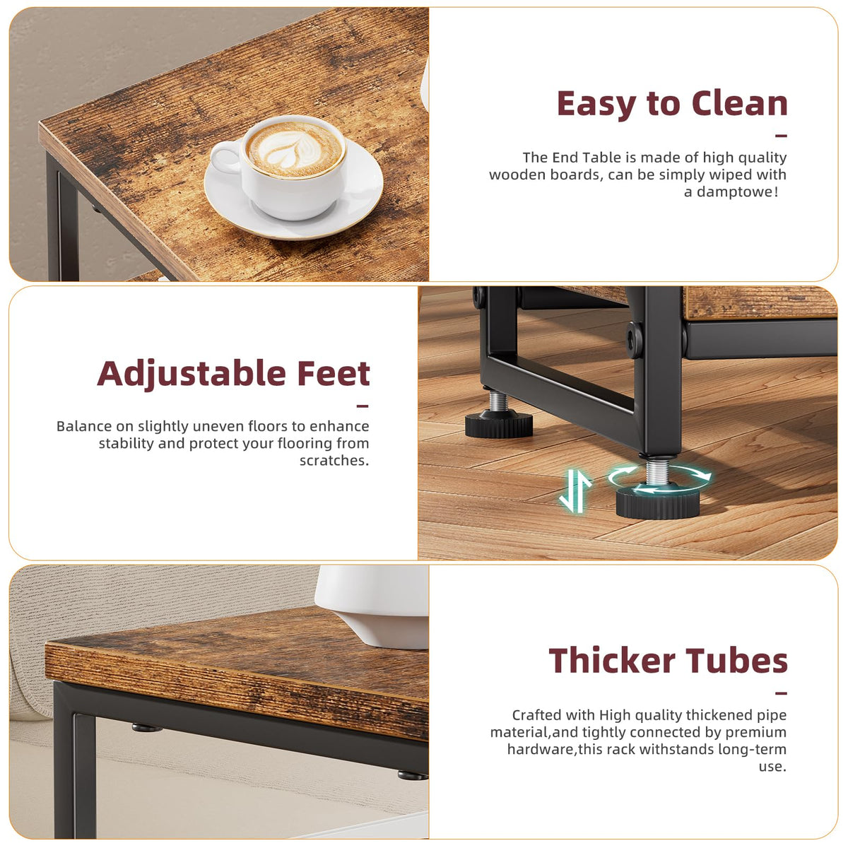 3 Tiers Open Shelves Side Table X633