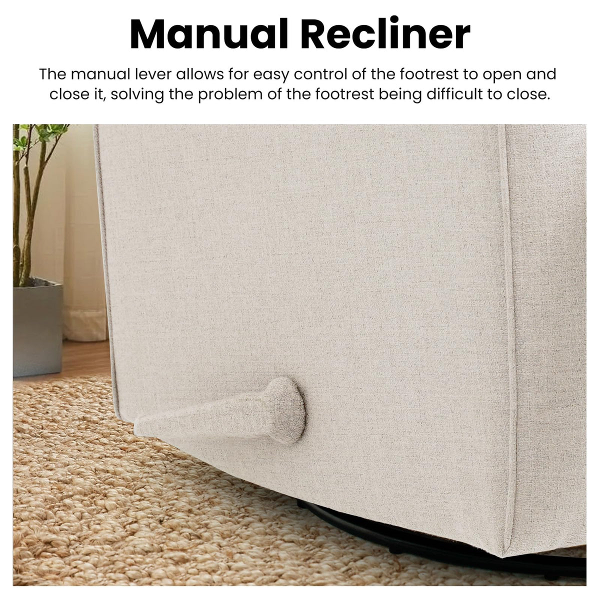 Beige Swivel Rocker Recliner Chair T929